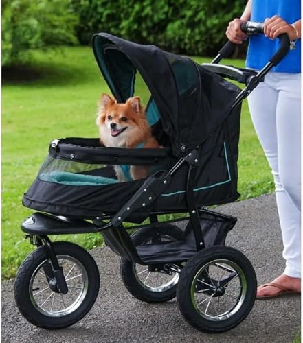 Kinderwagen for Haustiere, Kinderwagen for Katzen/Hunde, zusammenklappbarer Hundebuggy, Einstieg ohne Reißverschluss, einfaches Zusammenklappen mit einer Hand, Gel-gefüllte Reifen, Plüschpolster, Wett Kinderwagen for Haustiere, Kinderwagen for Katzen/Hunde, zusammenklappbarer Hundebuggy, Einstieg ohne Reißverschluss, einfaches Zusammenklappen mit einer Hand, Gel-gefüllte Reifen, Plüschpolster, Wett von MMBUY