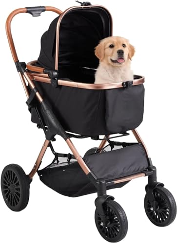 Kinderwagen for Haustiere, Kinderwagen for Katzen/Hunde, zusammenklappbarer Hundebuggy, extragroßer Hundebuggy for Hunde, Haustierbuggy mit verstellbarem Radgriff, Jogging-Kinderwagen for Hunde (Haust Kinderwagen for Haustiere, Kinderwagen for Katzen/Hunde, zusammenklappbarer Hundebuggy, extragroßer Hundebuggy for Hunde, Haustierbuggy mit verstellbarem Radgriff, Jogging-Kinderwagen for Hunde (Haust von MMBUY