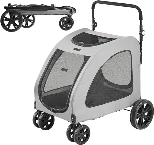 Kinderwagen for Haustiere, Kinderwagen for Katzen/Hunde, zusammenklappbarer Hundebuggy, extragroßer Hundebuggy for Hunde, Haustierbuggy mit verstellbarem Radgriff, Jogging-Kinderwagen for Hunde (Haust Kinderwagen for Haustiere, Kinderwagen for Katzen/Hunde, zusammenklappbarer Hundebuggy, extragroßer Hundebuggy for Hunde, Haustierbuggy mit verstellbarem Radgriff, Jogging-Kinderwagen for Hunde (Haust von MMBUY