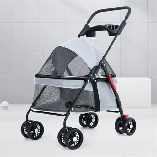 Kinderwagen for Haustiere, Kinderwagen for Katzen/Hunde, zusammenklappbarer Hundebuggy, leichter zusammenklappbarer Tragekorb for Haustiere, Essensteller for unterwegs, Hunde-/Katzentrolley for kleine Kinderwagen for Haustiere, Kinderwagen for Katzen/Hunde, zusammenklappbarer Hundebuggy, leichter zusammenklappbarer Tragekorb for Haustiere, Essensteller for unterwegs, Hunde-/Katzentrolley for kleine von MMBUY