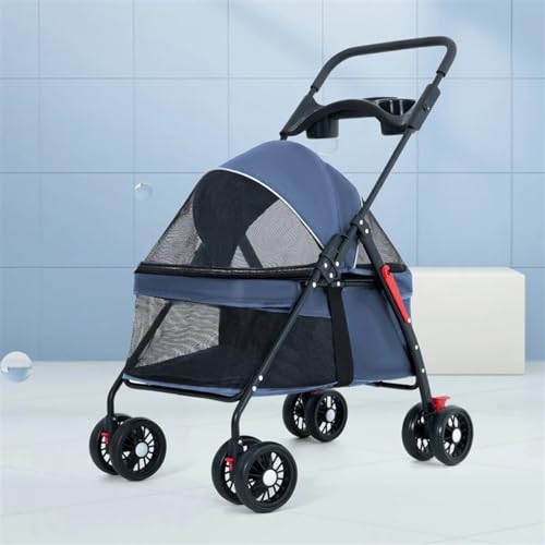 Kinderwagen for Haustiere, Kinderwagen for Katzen/Hunde, zusammenklappbarer Hundebuggy, leichter zusammenklappbarer Tragekorb for Haustiere, Essensteller for unterwegs, Hunde-/Katzentrolley for kleine Kinderwagen for Haustiere, Kinderwagen for Katzen/Hunde, zusammenklappbarer Hundebuggy, leichter zusammenklappbarer Tragekorb for Haustiere, Essensteller for unterwegs, Hunde-/Katzentrolley for kleine von MMBUY