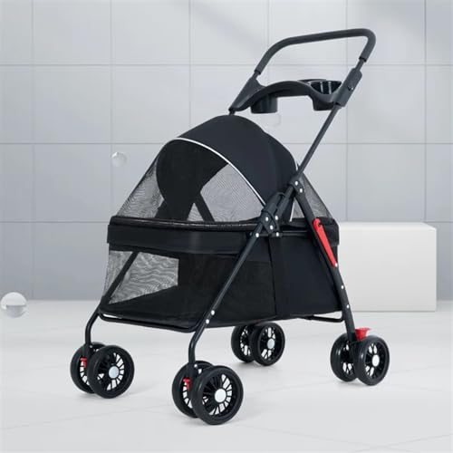 Kinderwagen for Haustiere, Kinderwagen for Katzen/Hunde, zusammenklappbarer Hundebuggy, leichter zusammenklappbarer Tragekorb for Haustiere, Essensteller for unterwegs, Hunde-/Katzentrolley for kleine Kinderwagen for Haustiere, Kinderwagen for Katzen/Hunde, zusammenklappbarer Hundebuggy, leichter zusammenklappbarer Tragekorb for Haustiere, Essensteller for unterwegs, Hunde-/Katzentrolley for kleine von MMBUY