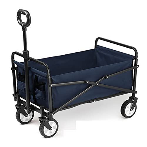 Kinderwagen for Haustiere, Reisekinderwagen for Haustiere, zusammenklappbarer Kinderwagen for große Hunde, 4 Räder, stoßfest, langlebig, waschbar, Rot (Farbe: Blau)(Blu) von MMBUY