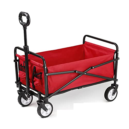 Kinderwagen for Haustiere, Reisekinderwagen for Haustiere, zusammenklappbarer Kinderwagen for große Hunde, 4 Räder, stoßfest, langlebig, waschbar, Rot (Farbe: Blau)(Red) von MMBUY