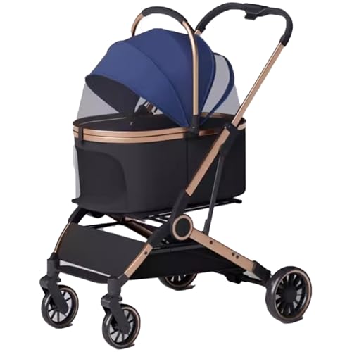 Kinderwagen for Haustiere, multifunktionaler Kinderwagen mit 4 Rädern, faltbarer Reiseträger for Haustiere for kleine/mittelgroße Hunde und Katzen, abnehmbare tragbare Haustiertasche, Aufbewahrungskor Kinderwagen for Haustiere, multifunktionaler Kinderwagen mit 4 Rädern, faltbarer Reiseträger for Haustiere for kleine/mittelgroße Hunde und Katzen, abnehmbare tragbare Haustiertasche, Aufbewahrungskor von MMBUY