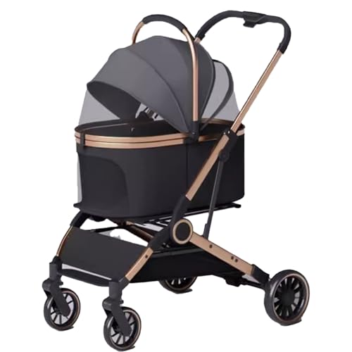 Kinderwagen for Haustiere, multifunktionaler Kinderwagen mit 4 Rädern, faltbarer Reiseträger for Haustiere for kleine/mittelgroße Hunde und Katzen, abnehmbare tragbare Haustiertasche, Aufbewahrungskor Kinderwagen for Haustiere, multifunktionaler Kinderwagen mit 4 Rädern, faltbarer Reiseträger for Haustiere for kleine/mittelgroße Hunde und Katzen, abnehmbare tragbare Haustiertasche, Aufbewahrungskor von MMBUY