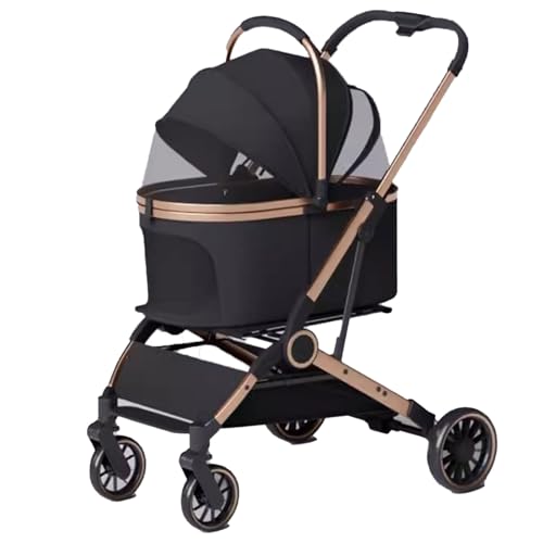 Kinderwagen for Haustiere, multifunktionaler Kinderwagen mit 4 Rädern, faltbarer Reiseträger for Haustiere for kleine/mittelgroße Hunde und Katzen, abnehmbare tragbare Haustiertasche, Aufbewahrungskor Kinderwagen for Haustiere, multifunktionaler Kinderwagen mit 4 Rädern, faltbarer Reiseträger for Haustiere for kleine/mittelgroße Hunde und Katzen, abnehmbare tragbare Haustiertasche, Aufbewahrungskor von MMBUY