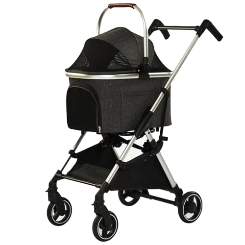 Kinderwagen for Haustiere, multifunktionaler Kinderwagen mit 4 Rädern, zusammenklappbarer Reiseträger for Haustiere for kleine/mittelgroße Hunde und Katzen, abnehmbare tragbare Haustiertasche, Aufbewa Kinderwagen for Haustiere, multifunktionaler Kinderwagen mit 4 Rädern, zusammenklappbarer Reiseträger for Haustiere for kleine/mittelgroße Hunde und Katzen, abnehmbare tragbare Haustiertasche, Aufbewa von MMBUY