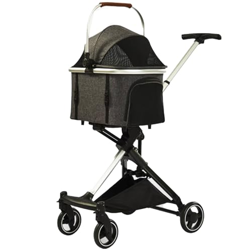 Kinderwagen for Haustiere, multifunktionaler Kinderwagen mit 4 Rädern, zusammenklappbarer Reiseträger for Haustiere for kleine/mittelgroße Hunde und Katzen, abnehmbare tragbare Haustiertasche, Aufbewa Kinderwagen for Haustiere, multifunktionaler Kinderwagen mit 4 Rädern, zusammenklappbarer Reiseträger for Haustiere for kleine/mittelgroße Hunde und Katzen, abnehmbare tragbare Haustiertasche, Aufbewa von MMBUY