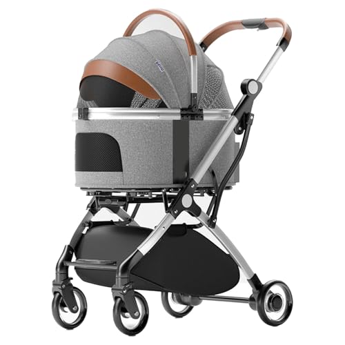 Kinderwagen for Haustiere, zusammenklappbarer Hundebuggy, zusammenklappbarer Kinderwagen for Haustiere, 4 Räder, Hunde-/Katzenwelpenbuggy mit abnehmbarer Reisetasche for kleine/mittelgroße Haustiere, Kinderwagen for Haustiere, zusammenklappbarer Hundebuggy, zusammenklappbarer Kinderwagen for Haustiere, 4 Räder, Hunde-/Katzenwelpenbuggy mit abnehmbarer Reisetasche for kleine/mittelgroße Haustiere, von MMBUY