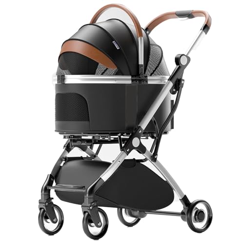 Kinderwagen for Haustiere, zusammenklappbarer Hundebuggy, zusammenklappbarer Kinderwagen for Haustiere, 4 Räder, Hunde-/Katzenwelpenbuggy mit abnehmbarer Reisetasche for kleine/mittelgroße Haustiere, Kinderwagen for Haustiere, zusammenklappbarer Hundebuggy, zusammenklappbarer Kinderwagen for Haustiere, 4 Räder, Hunde-/Katzenwelpenbuggy mit abnehmbarer Reisetasche for kleine/mittelgroße Haustiere, von MMBUY