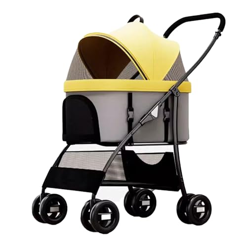 MMBUY Haustier-Buggy, Haustier-Buggy, 2-in-1-Hundebuggy for mittelgroße und kleine Hunde, großer Katzenbuggy mit Abnehmbarer Trage for Welpen, Hündchen (E)(A) von MMBUY