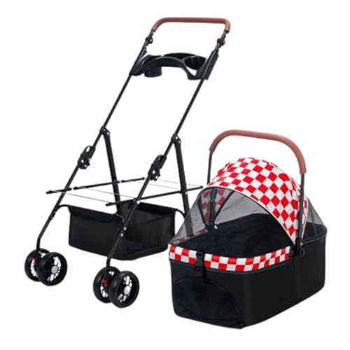 MMBUY Haustier-BuggyReise-Haustier-Buggy, Faltbarer Kleiner mittelgroßer Hunde-/Katzenwagen mit Aufbewahrungskorb, Sicherheitsgurt und Getränkehalter, 4 Rädern Welpen-Kinderwagen A, 93 * 57 * 50cm(A) MMBUY Haustier-BuggyReise-Haustier-Buggy, Faltbarer Kleiner mittelgroßer Hunde-/Katzenwagen mit Aufbewahrungskorb, Sicherheitsgurt und Getränkehalter, 4 Rädern Welpen-Kinderwagen A, 93 * 57 * 50cm(A) von MMBUY