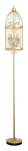 Vogelbauer, Vogelkäfig Gold Birdcage Stehlampen Moderne Leselampe mit Fußschalter Home Decor von MMDXDLX