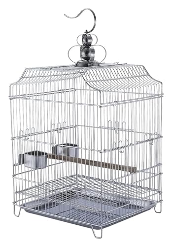 Vogelbauer, Vogelkäfig Hängender Vogelkäfig mit abnehmbarem Tablett, luxuriöser quadratischer Flugvogelkäfig for kleine und mittelgroße Vögel, tragbar von MMDXDLX