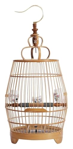 Vogelbauer, Vogelkäfig Leicht zu reinigender tragbarer Vogelkäfig for kleine und mittelgroße Vögel, Top-Haken-Design, tragbarer Flugvogelkäfig(A+Bowl) von MMDXDLX