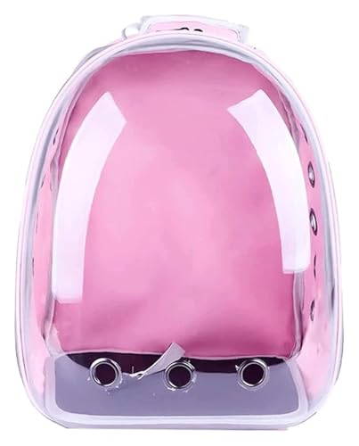 Vogelbauer, Vogelkäfig Leichte Reisetasche for kleine und mittelgroße Vögel, multifunktional, transparent, tragbar(Pink-) von MMDXDLX