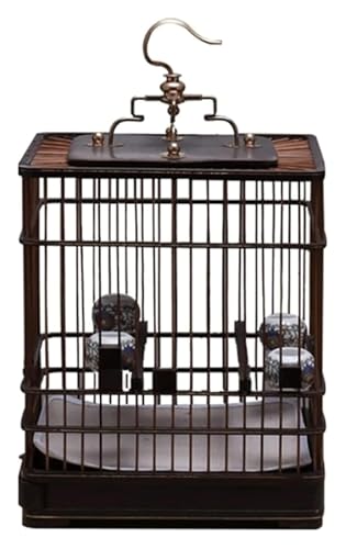 Vogelbauer, Vogelkäfig Metallhaken und Keramiktasse, Kunstornament, tragbar von MMDXDLX