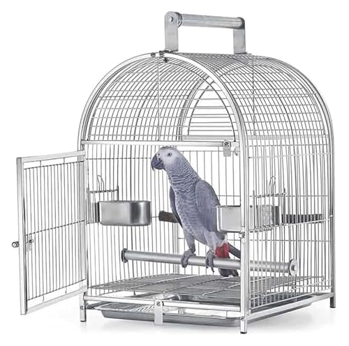 Vogelbauer, Vogelkäfig Multifunktionaler Vogelkäfig mit Kunststoffschalen Flugvogelkäfig for mittelgroße und große Vögel tragbar von MMDXDLX