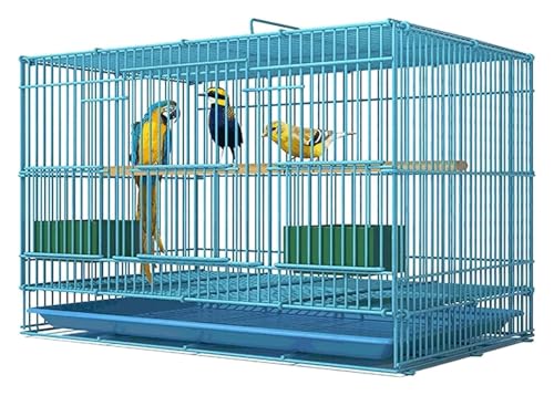 Vogelbauer, Vogelkäfig Schmiedeeiserner Vogelkäfig mit Rollständer und Tablett, tragbarer Griff, Design for Flugvögel(Large-) von MMDXDLX
