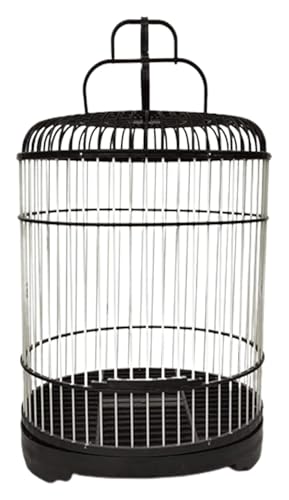 Vogelbauer, Vogelkäfig Tragbarer Reise-Vogelkäfig mit Haken for Aufhängen, Flugvogelkäfig for kleine Vögel, Haustier-Badekäfig, tragbar(Black-) von MMDXDLX