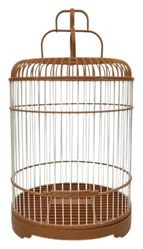 Vogelbauer, Vogelkäfig Tragbarer Reise-Vogelkäfig mit Haken for Aufhängen, Flugvogelkäfig for kleine Vögel, Haustier-Badekäfig, tragbar(Brown-) von MMDXDLX
