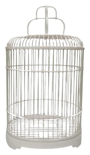 Vogelbauer, Vogelkäfig Tragbarer Reise-Vogelkäfig mit Haken for Aufhängen, Flugvogelkäfig for kleine Vögel, Haustier-Badekäfig, tragbar(White-) von MMDXDLX
