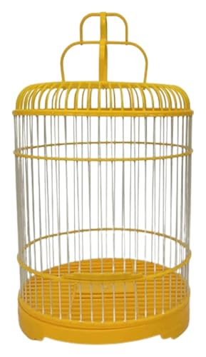 Vogelbauer, Vogelkäfig Tragbarer Reise-Vogelkäfig mit Haken for Aufhängen, Flugvogelkäfig for kleine Vögel, Haustier-Badekäfig, tragbar(Yellow-) von MMDXDLX