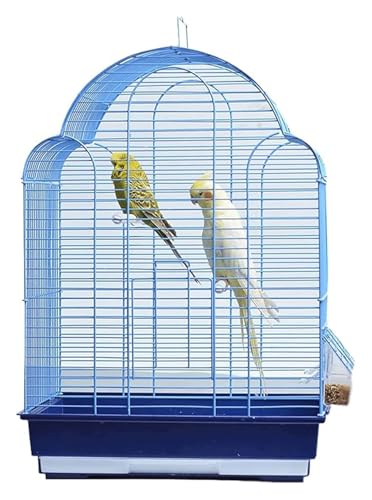 Vogelbauer, Vogelkäfig Vogelkäfig aus Metall mit Futternapf und Flugvogelkäfig mit Holzstange und leicht zu reinigendem Schubladengehäuse, tragbar von MMDXDLX