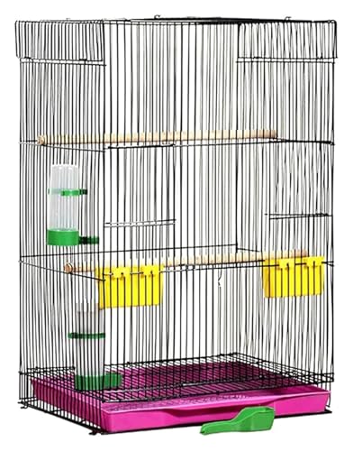 Vogelkäfig, Vogelkäfig mit Bodenablage, leicht zu reinigen, stabiler Vogelkäfig für kleine und mittelgroße Vögel, tragbar von MMDXDLX