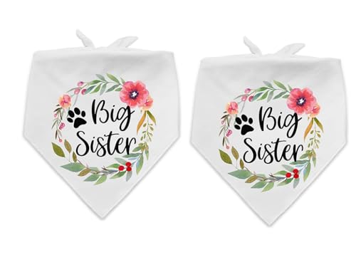 MMIAOO Hundehalstücher, Dreieckstuch, verstellbar, für kleine, mittelgroße und große Hunde, 2 Stück (Schwester) von MMIAOO