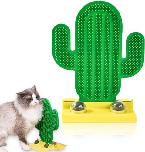 MMIAOO Katzen-Selbstpflege, Kaktus-Kratzbaum, Katzenkratzbaum mit Katzenminze, Katzenmassagebürste für Indoor-Katzen von MMIAOO