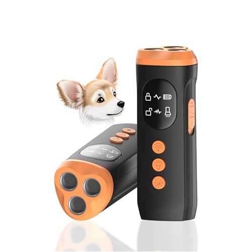 MMOBIEL Anti Bell Gerät Hunde 3-in-1 Ultraschallgerät mit LED Licht, Display & Sicherung – Wiederaufladbarer Antibell für Hunde Training Innen & Außen – Hundebellen Stoppen – Schwarz von MMOBIEL