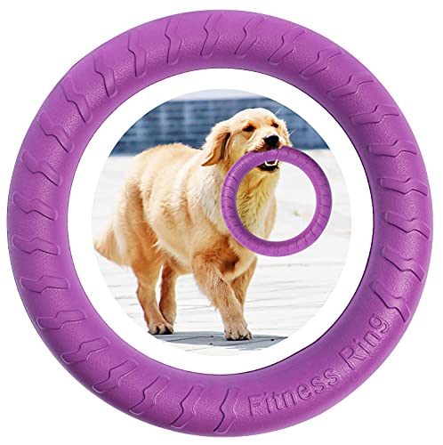 MMSGA Hunde-Fitness-Ring Hundebiss-Ring Hunde-Trainingsring, Haustier Hund Outdoor-Spiel Agility Trainingsgeräte, Tauziehen Interaktiver Trainingsring für Kleine mittelgroße Große Hunde (Lila, 17CM) von MMSGA