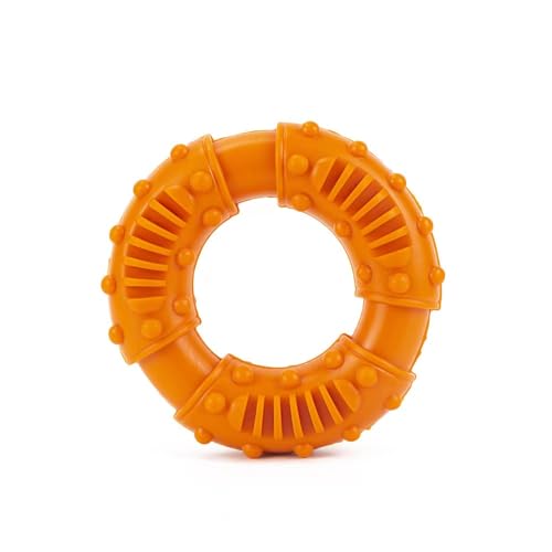 Kauring für Hunde Gummi，Hundekauspielzeug für Aggressive Kauer, Unzerstörbares Hundespielzeug aus Naturkautschuk für Kleine& Mittel Hunde – Spaß beim Kauen, Jagen und Apportieren(Orange) von MMSGA