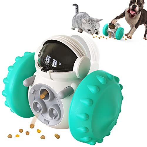 MMSGA Katze Hund Leaked Essen Spielzeug,Haustier Langsamer Zubringer Interaktives Lernspielzeug,Nicht Elektrisch Angetriebenes Gleichgewichtsauto für IQ-Ausbildung und Nahrungssuche (Blau) von MMSGA