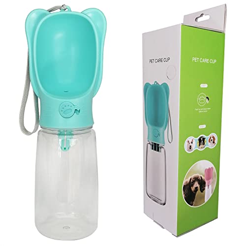 Wasserflaschen für Hunde,Trinkbecher für Haustiere 350ml&550ml,Auslaufsichere Tragbare Haustier-Trinkflasche mit Haustier-Trinkbecher für Spaziergänge im Freien,Wandern, Reisen (Blau, 550ml) von MMSGA