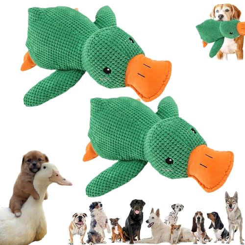 MMUNNA Zentric Quack-Quack Duck Dog Toy,Zentric Dog Toy,Zentric Plush Dog Toy,Dog Stuffed Animals Chew Toy,Quacking Duck Toy for Dog,Squeaky Dog Chew Toys (Green+Green) von MMUNNA