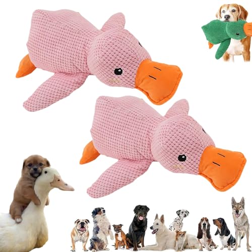 MMUNNA Zentric Quack-Quack Duck Dog Toy,Zentric Dog Toy,Zentric Plush Dog Toy,Dog Stuffed Animals Chew Toy,Quacking Duck Toy for Dog,Squeaky Dog Chew Toys (Pink+Pink) von MMUNNA