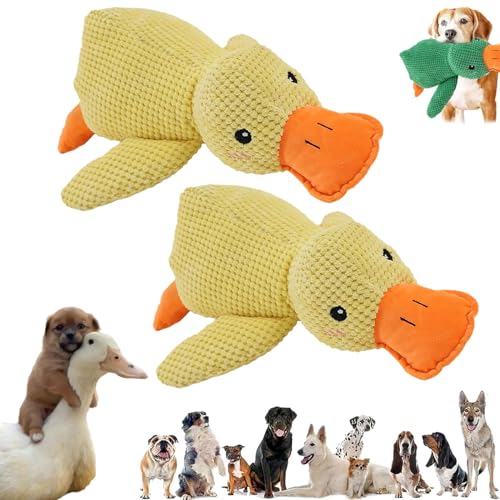MMUNNA Zentric Quack-Quack Duck Dog Toy,Zentric Dog Toy,Zentric Plush Dog Toy,Dog Stuffed Animals Chew Toy,Quacking Duck Toy for Dog,Squeaky Dog Chew Toys (Yellow +Yellow) von MMUNNA