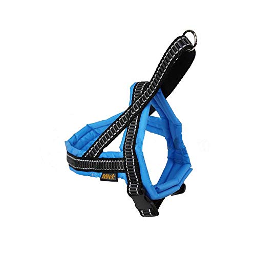 MNC Pet Classic T-Harness Full Nylon Polsterung, Größe 40, Blau von MNC Pet