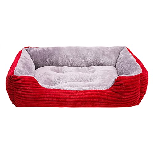 Hundebett Kennel Medium Small Hundesofabettkissen Warmes Winterhaustier Hundebett Haus Haustierzubehör Haustierbett(Red,S 50x38cm) von MNEVZX