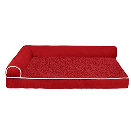 MNEVZX Hundebett Haustier-Hundebett, bequemes Hundesofa, warme Zwinger, große und kleine Haustiere, herausnehmbare Matratze Haustierbett(Red,XL 100x60x16cm) von MNEVZX
