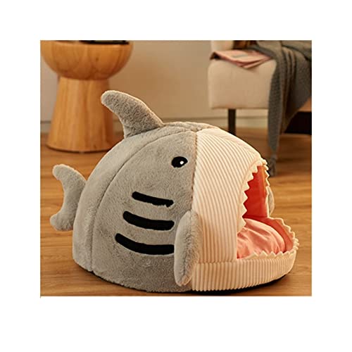 MNEVZX Hundebett Haustier-Katzenbett, weiches Haustierkissen, Hundehaus, Hai, für große Hunde, Zelt, Baumwolle, Kleiner Schlafsack Haustierbett(Gray Style B,XS 30x28cm) von MNEVZX