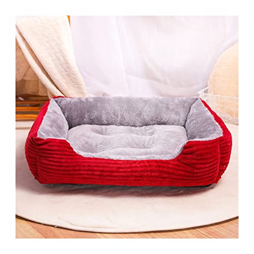 MNEVZX Hundebett Hundebett Schlafsack Zwinger Katze Welpen Schlafsofa Haustier Haus Winter Warme Betten Kissen Für Kleine Hunde Haustierbett(Red,XS 45x31cm) von MNEVZX