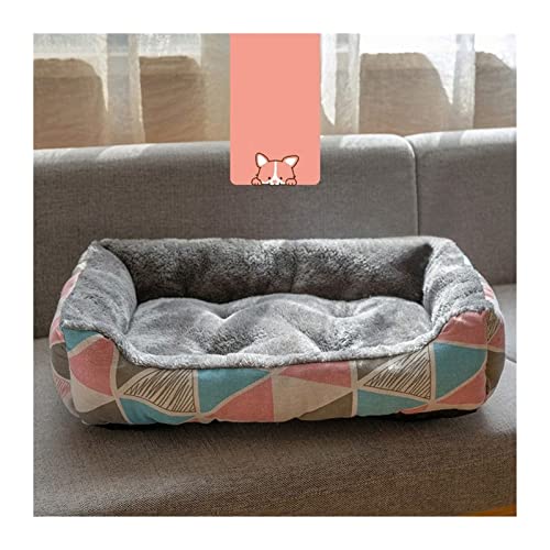 MNEVZX Hundebett Hundebett aus Fleece, weiches Sofa, Katzenbett, rutschfeste Unterseite, Haustierliege für kleine, mittelgroße Hunde Haustierbett(Colorful,L 75x55cm) von MNEVZX