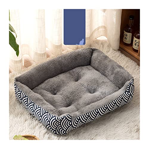 MNEVZX Hundebett Hundebett aus Fleece, weiches Sofa, Katzenbett, rutschfeste Unterseite, Haustierliege für kleine, mittelgroße Hunde Haustierbett(Grey B,L 75x55cm) von MNEVZX