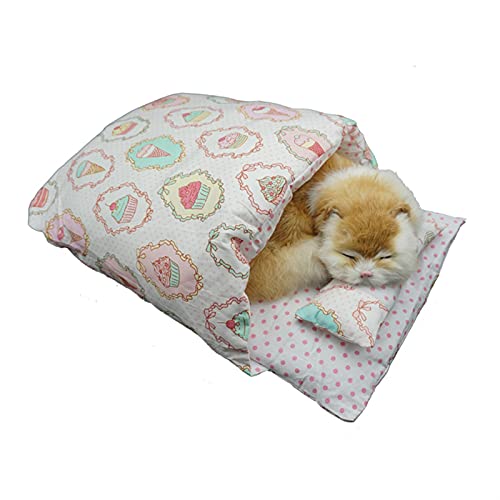 MNEVZX Hundebett Katzenbett Katzenstreu Schlafsack Heimbedarf Produkte für Katzen Großes Haustier Hundebett Katzenhaus Haustierbett(Grape Purple,L) von MNEVZX