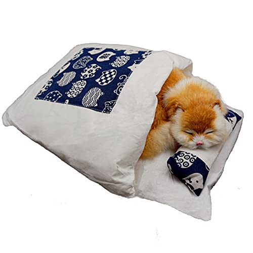 MNEVZX Hundebett Katzenbett Katzenstreu Schlafsack Heimbedarf Produkte für Katzen Großes Haustier Hundebett Katzenhaus Haustierbett(Light Cyan,L) von MNEVZX