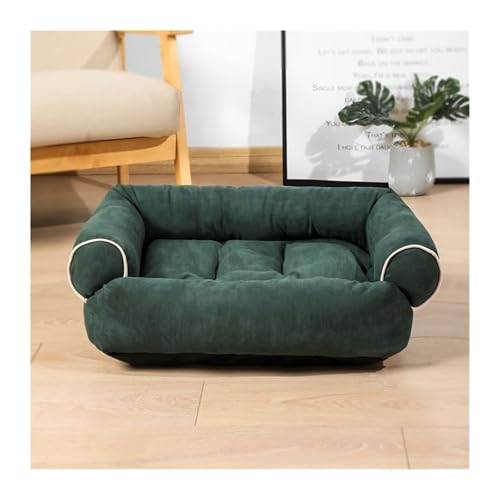 MNEVZX Hundebett Luxuriöses großes Hundeschlafsofa Hundebett Hundehütte Katzenmatten Schlafhütte für kleine und große Hunde Haustierbett(Dark Green,2XL) von MNEVZX